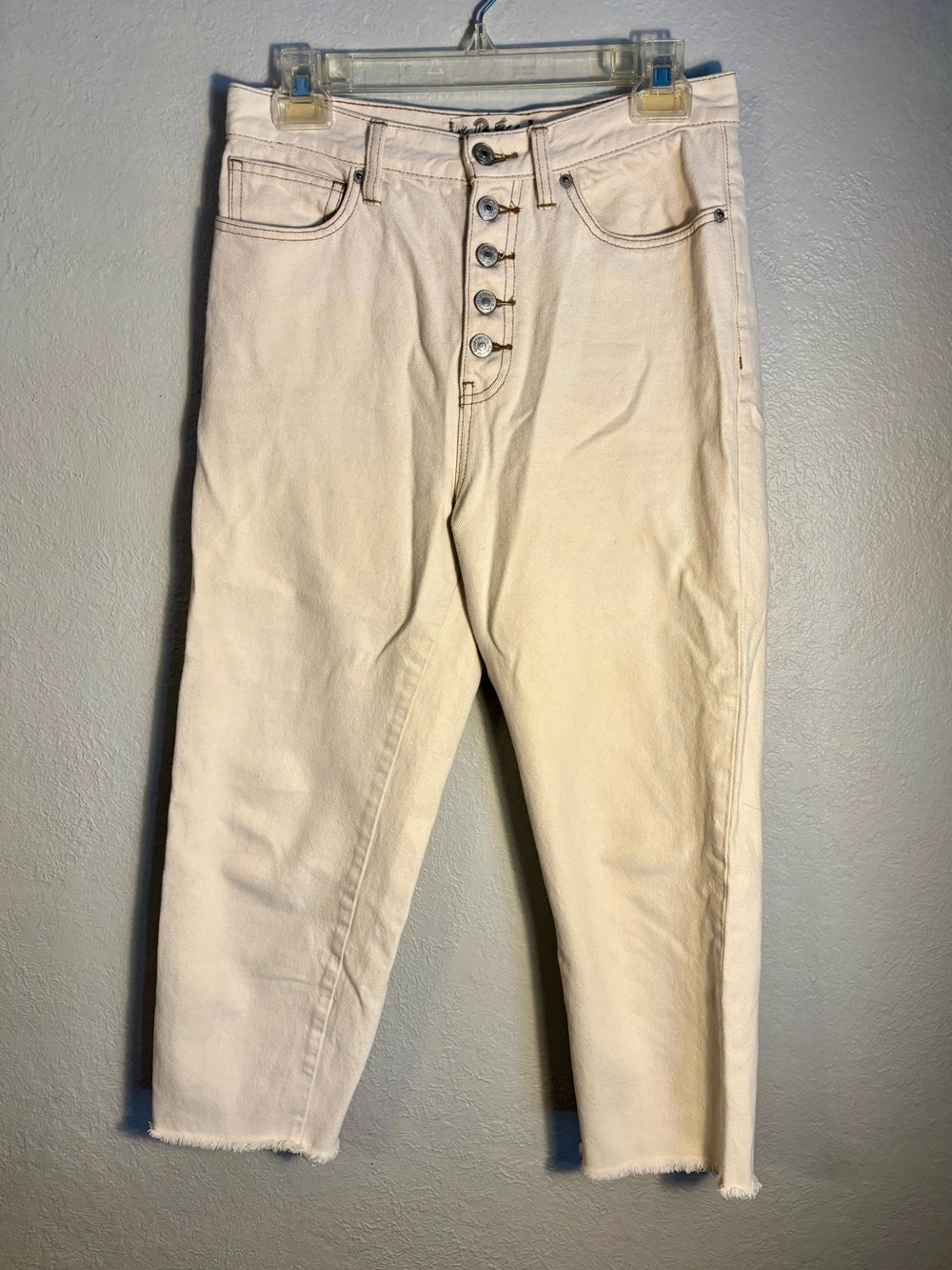 Free People We The Free cream cropped denim